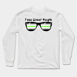 Agender Sunglasses - Queer People Long Sleeve T-Shirt